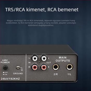 Wadeland 192 kHz külső USB audió interfész, 2 bemenet / 2 kimenet felvételre és élő közvetítéshez