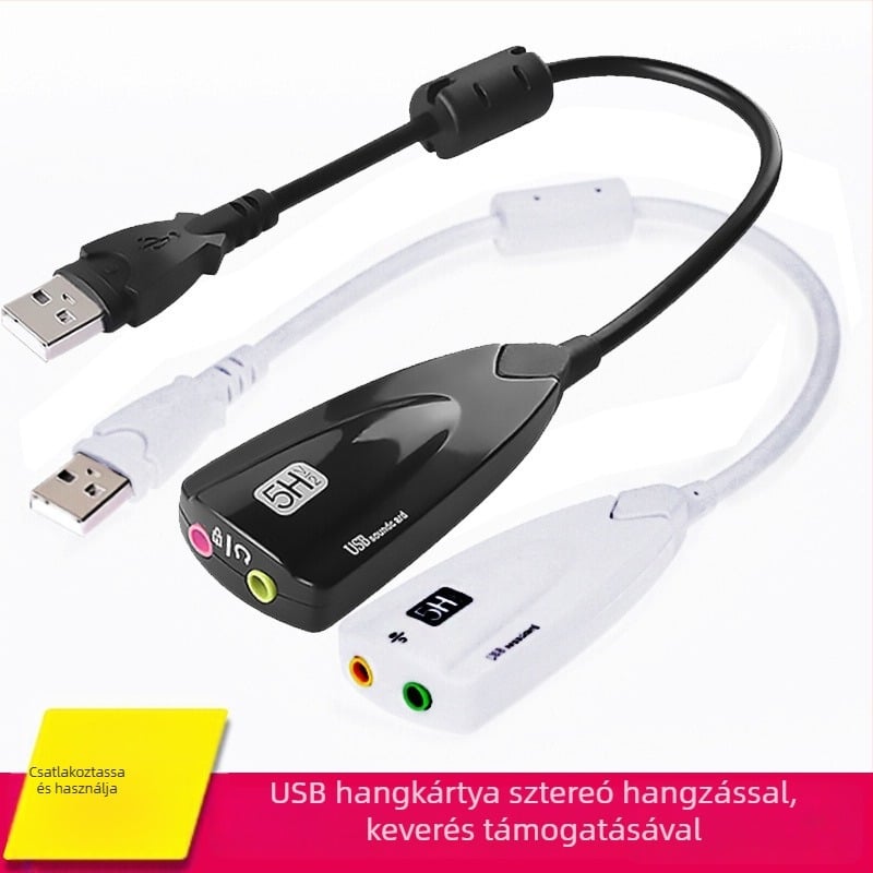 Külső USB 7.1 hangkártya 2-kanalos támogatással, Dolby Digital EX/AC-3 dekódolás, DirectSound 3D, EAX 3.0/4.0