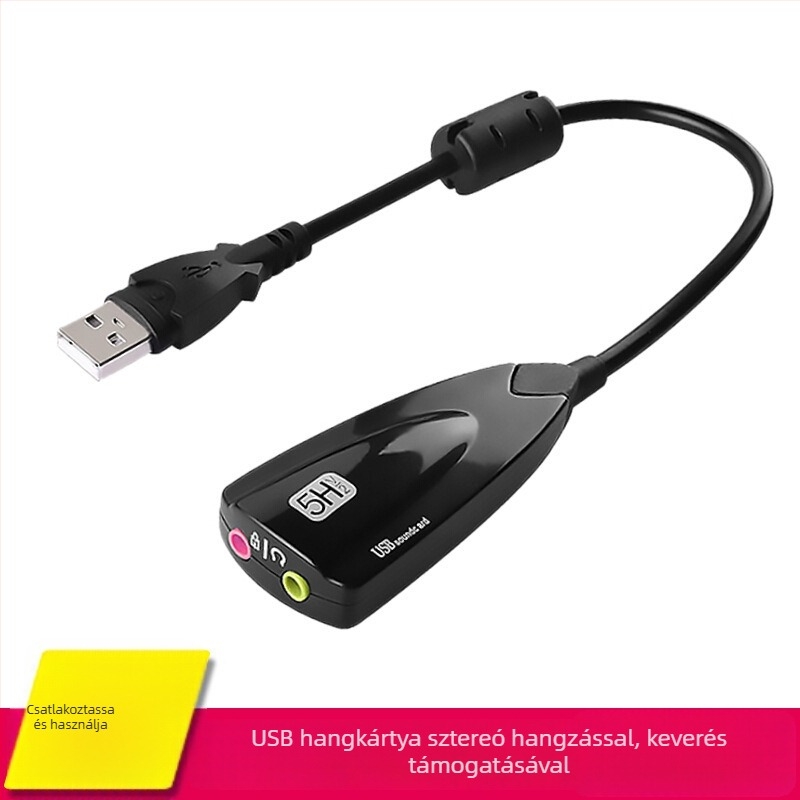 Külső USB 7.1 hangkártya 2-kanalos támogatással, Dolby Digital EX/AC-3 dekódolás, DirectSound 3D, EAX 3.0/4.0