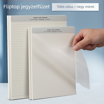 A4 méretű, PP borítású notesz, vonalas, perforált oldalakkal, B5-ös méretű kezdő diákoknak, kemény kötés