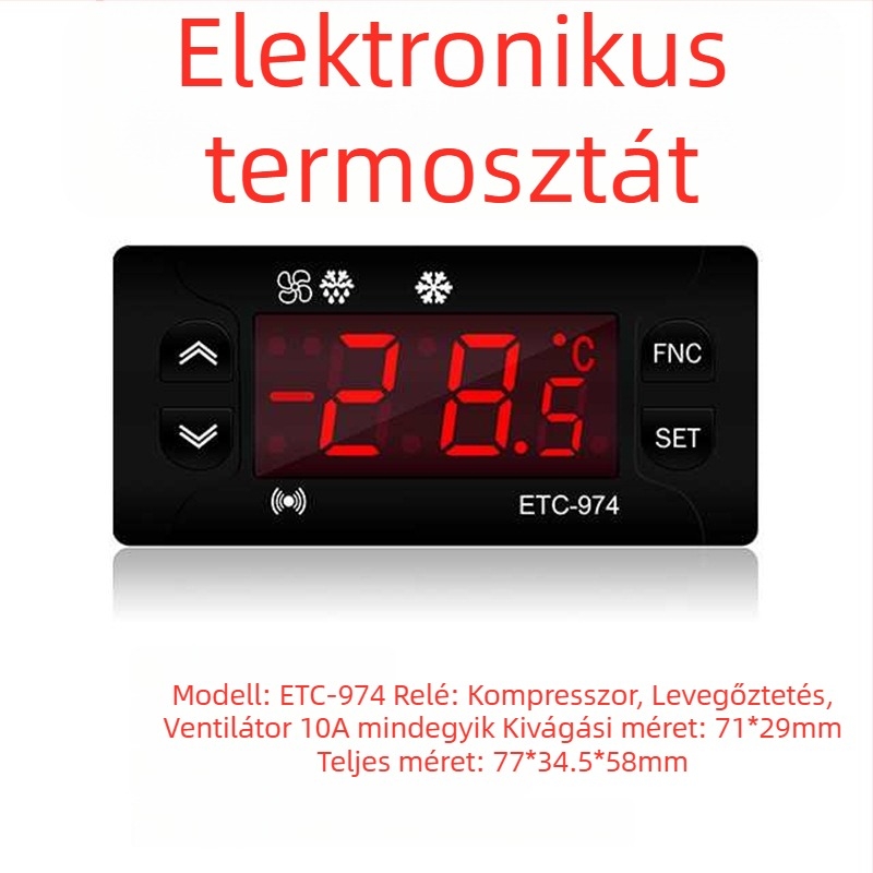 STC-974 Hőmérséklet-szabályozó és digitális termosztát