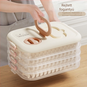 Dumpling doboz műanyagból, hordozható tároláshoz zárással és frissesség megőrzésével, modern minimalista stílus