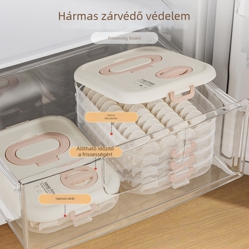 Dumpling doboz műanyagból, hordozható tároláshoz zárással és frissesség megőrzésével, modern minimalista stílus