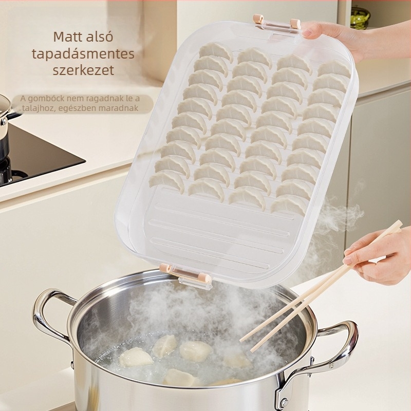 Dumpling doboz műanyagból, hordozható tároláshoz zárással és frissesség megőrzésével, modern minimalista stílus
