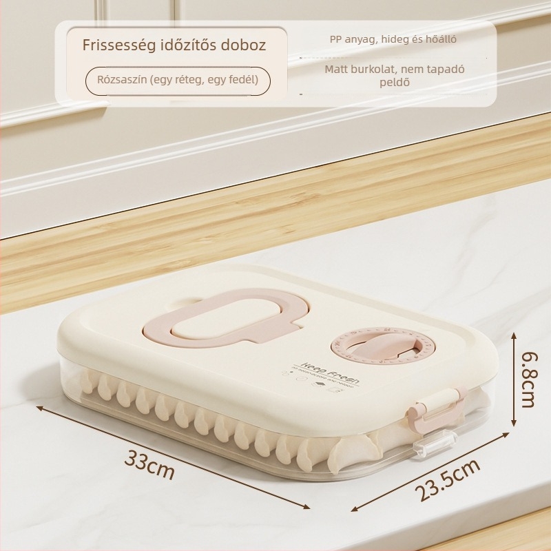 Dumpling doboz műanyagból, hordozható tároláshoz zárással és frissesség megőrzésével, modern minimalista stílus