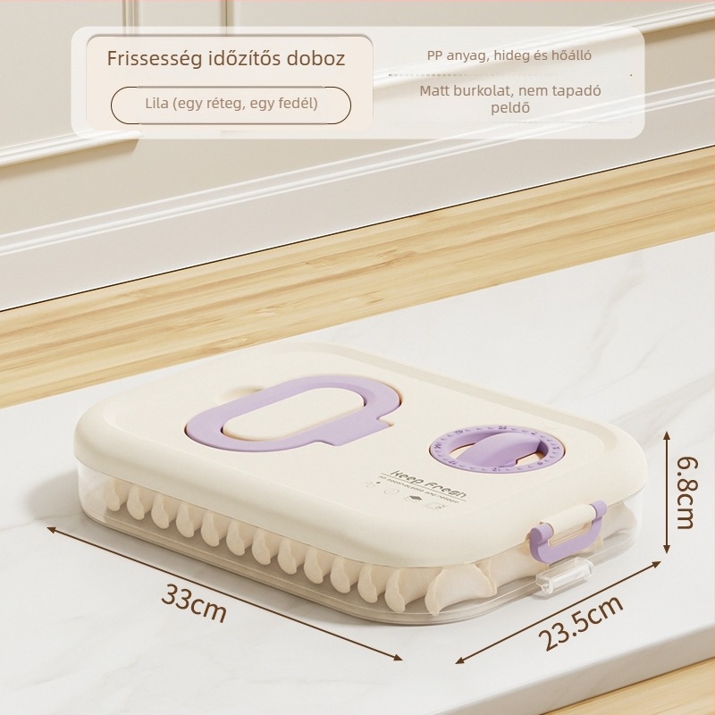 Dumpling doboz műanyagból, hordozható tároláshoz zárással és frissesség megőrzésével, modern minimalista stílus