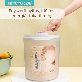 Ankou Rizstároló hordó, műanyag, zárt, nedvességálló, rovarálló, 5–6 L
