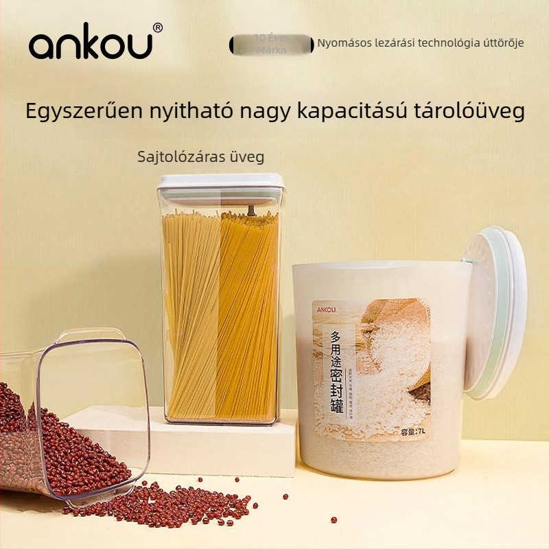 Ankou Rizstároló hordó, műanyag, zárt, nedvességálló, rovarálló, 5–6 L