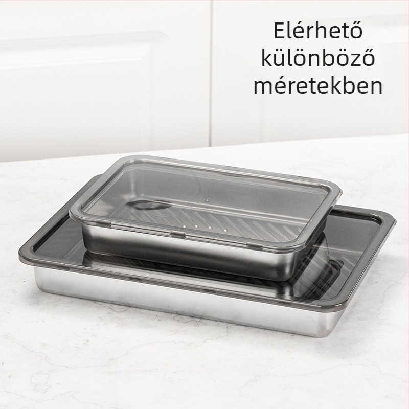 304 rozsdamentes acél ebédes doboz, téglalap alakú, 800–1000 ml, multifunkcionális, modern minimalista kialakítás