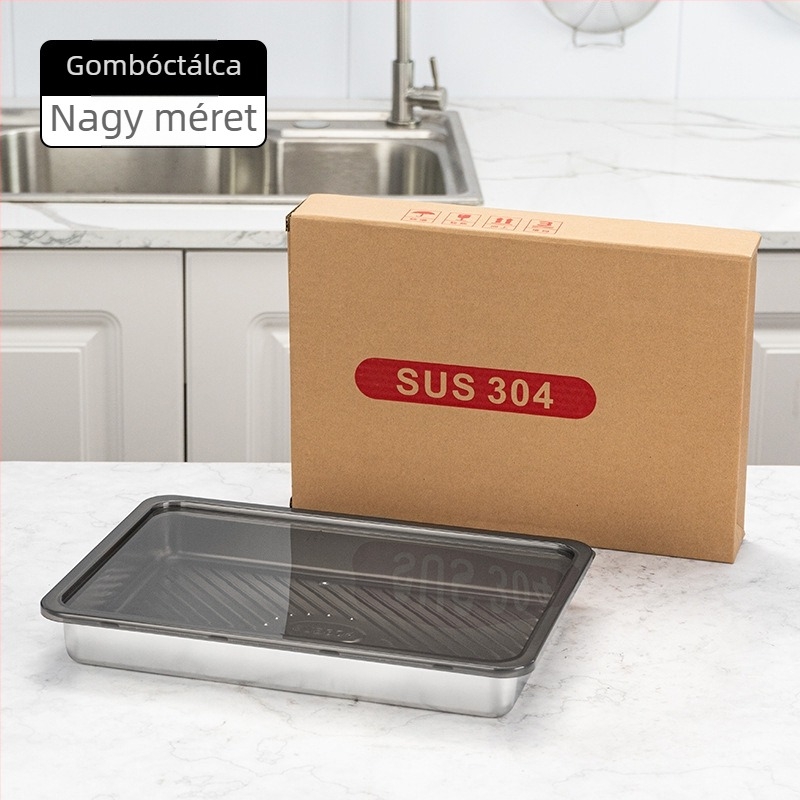 304 rozsdamentes acél ebédes doboz, téglalap alakú, 800–1000 ml, multifunkcionális, modern minimalista kialakítás