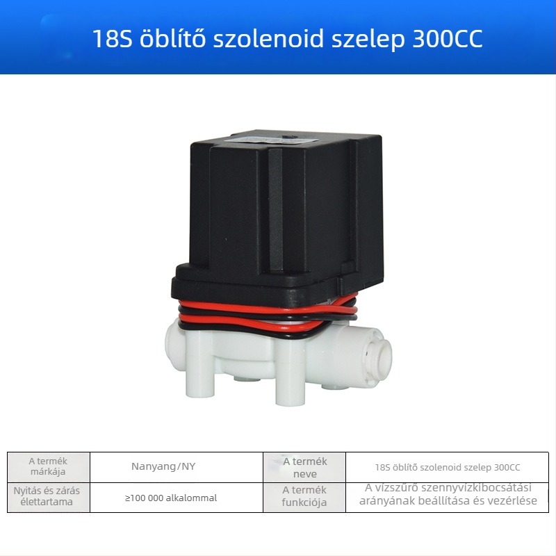 Víztisztító elektromágneses szelepe, 2-utas/3-utas bemenet, POM anyag, NY modell, tisztító berendezésekhez