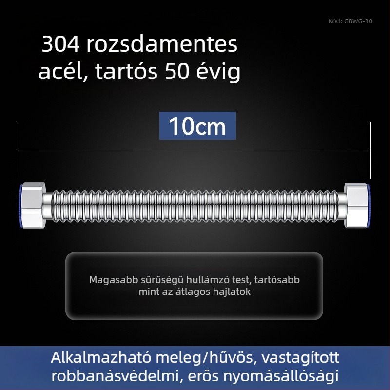 Megvastított 304 rozsdamentes acél hegesztett bordázott hajlított cső – bejövő víz (meleg/hideg) bojlerhez és WC-hez – robbanásbiztos