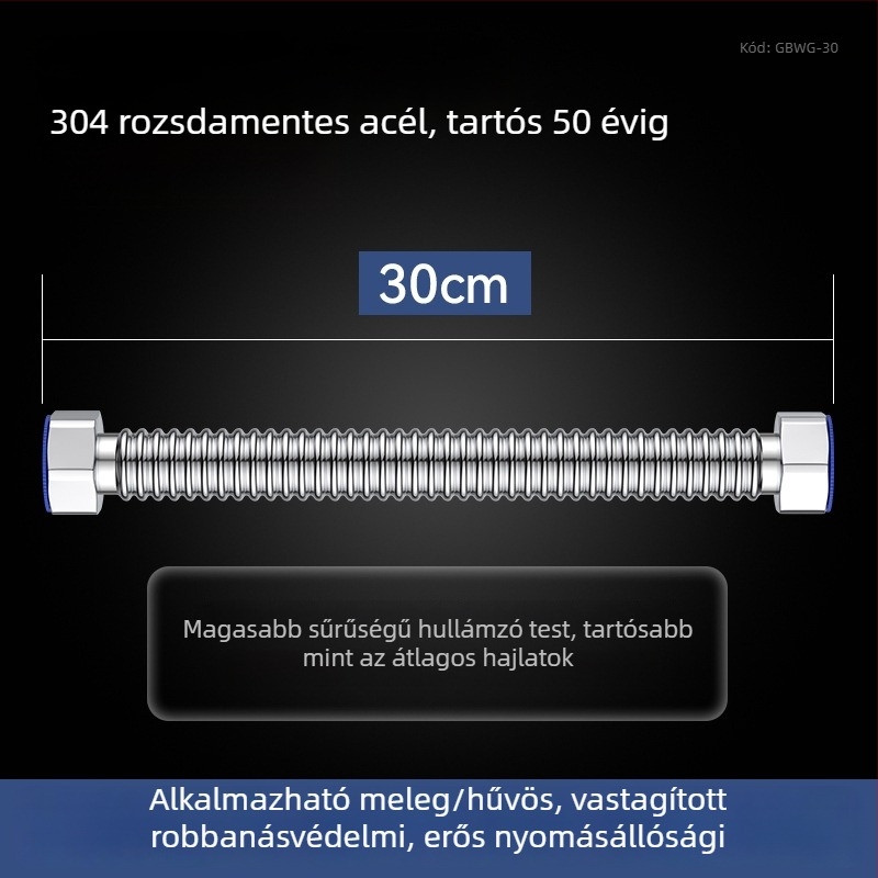 Megvastított 304 rozsdamentes acél hegesztett bordázott hajlított cső – bejövő víz (meleg/hideg) bojlerhez és WC-hez – robbanásbiztos