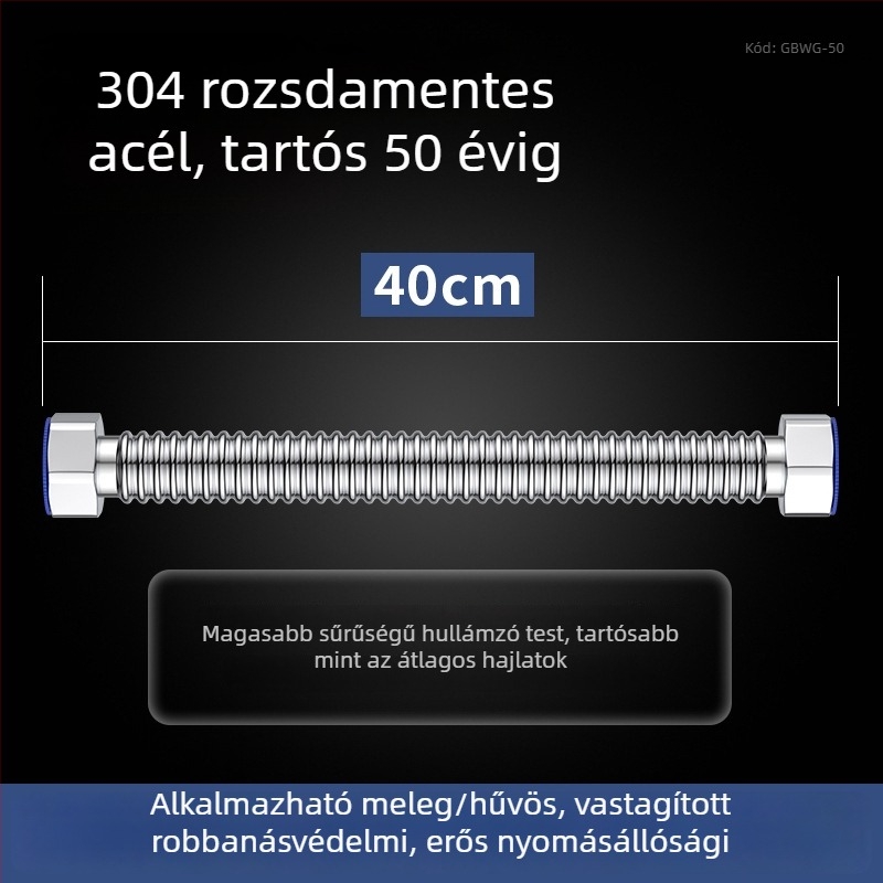 Megvastított 304 rozsdamentes acél hegesztett bordázott hajlított cső – bejövő víz (meleg/hideg) bojlerhez és WC-hez – robbanásbiztos