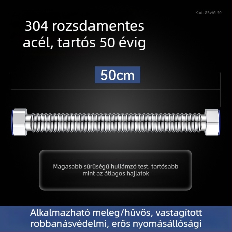 Megvastított 304 rozsdamentes acél hegesztett bordázott hajlított cső – bejövő víz (meleg/hideg) bojlerhez és WC-hez – robbanásbiztos