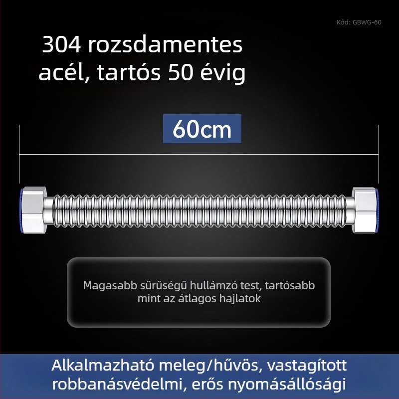 Megvastított 304 rozsdamentes acél hegesztett bordázott hajlított cső – bejövő víz (meleg/hideg) bojlerhez és WC-hez – robbanásbiztos