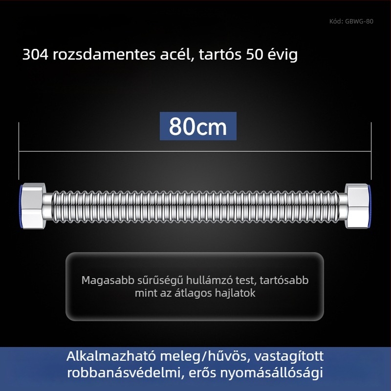 Megvastított 304 rozsdamentes acél hegesztett bordázott hajlított cső – bejövő víz (meleg/hideg) bojlerhez és WC-hez – robbanásbiztos