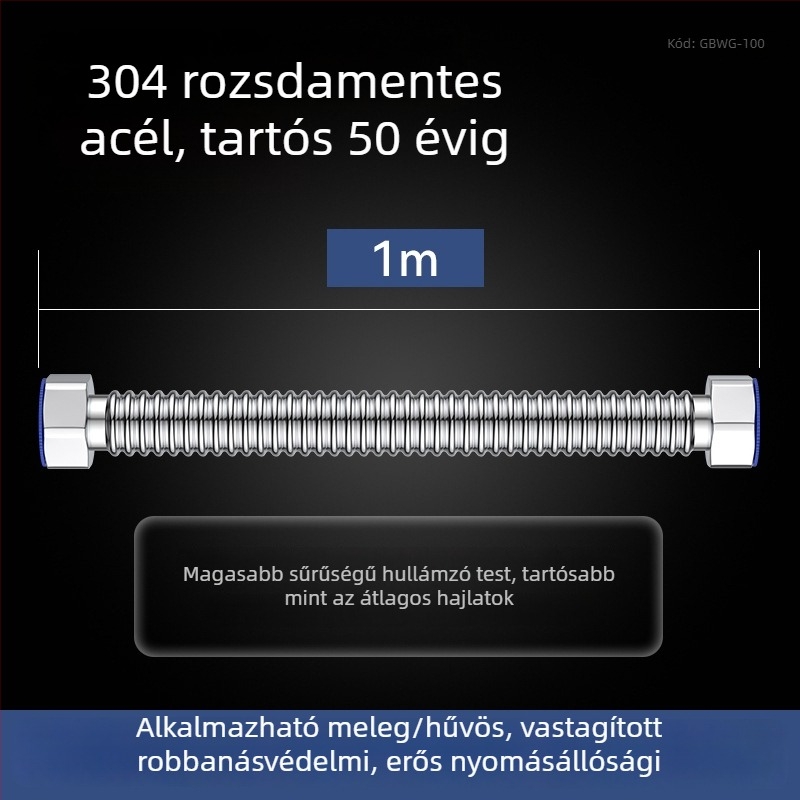 Megvastított 304 rozsdamentes acél hegesztett bordázott hajlított cső – bejövő víz (meleg/hideg) bojlerhez és WC-hez – robbanásbiztos