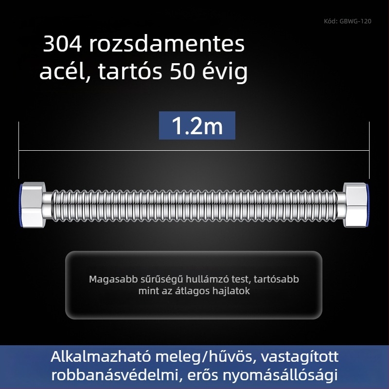 Megvastított 304 rozsdamentes acél hegesztett bordázott hajlított cső – bejövő víz (meleg/hideg) bojlerhez és WC-hez – robbanásbiztos