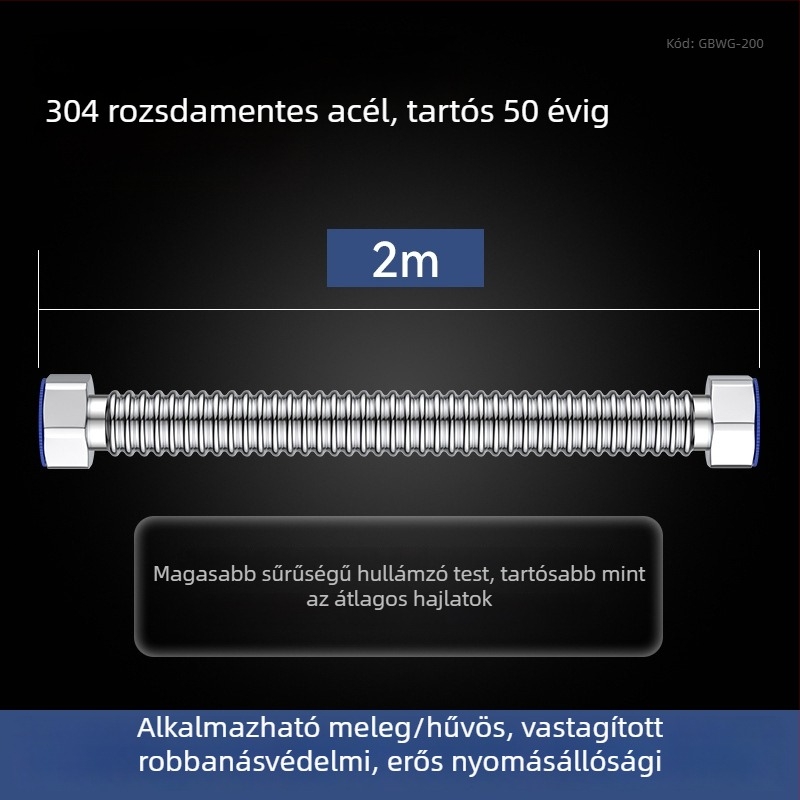 Megvastított 304 rozsdamentes acél hegesztett bordázott hajlított cső – bejövő víz (meleg/hideg) bojlerhez és WC-hez – robbanásbiztos