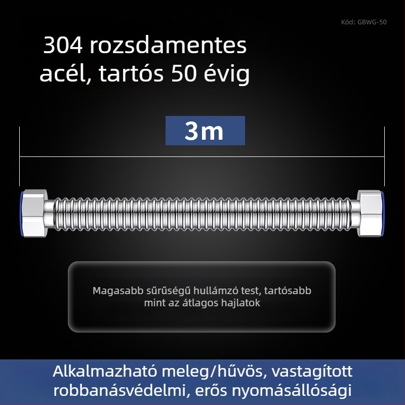Megvastított 304 rozsdamentes acél hegesztett bordázott hajlított cső – bejövő víz (meleg/hideg) bojlerhez és WC-hez – robbanásbiztos
