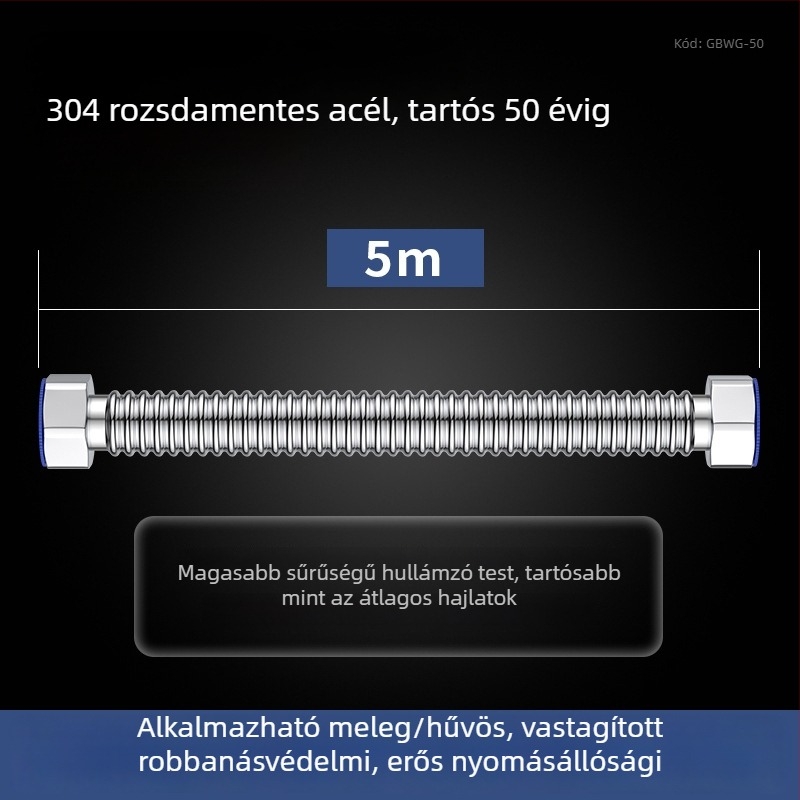Megvastított 304 rozsdamentes acél hegesztett bordázott hajlított cső – bejövő víz (meleg/hideg) bojlerhez és WC-hez – robbanásbiztos