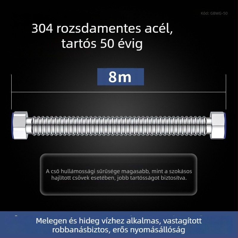 Megvastított 304 rozsdamentes acél hegesztett bordázott hajlított cső – bejövő víz (meleg/hideg) bojlerhez és WC-hez – robbanásbiztos