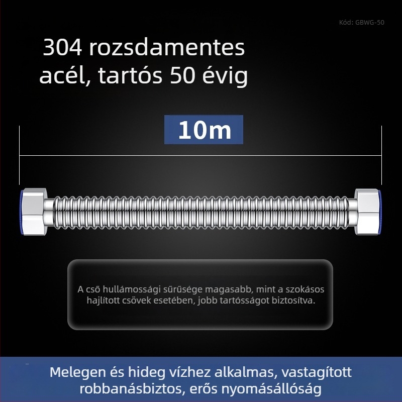 Megvastított 304 rozsdamentes acél hegesztett bordázott hajlított cső – bejövő víz (meleg/hideg) bojlerhez és WC-hez – robbanásbiztos