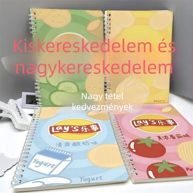 Spirálos kötésű notesz, kézzel rajzolt karikatúras stílus, 60 oldal, 40 g papír, nyers fa cellulóz