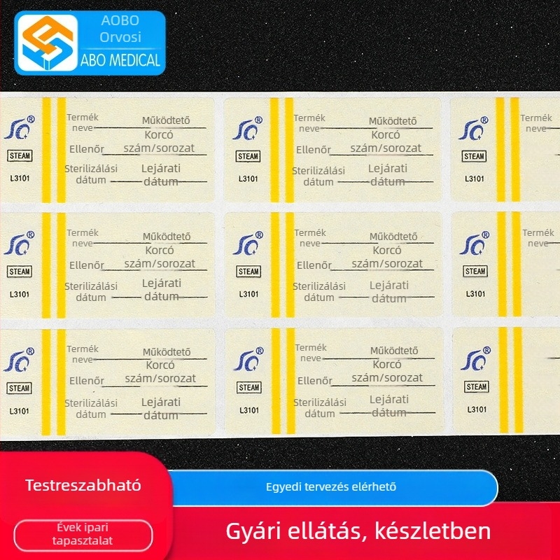 Obo PVC orvosi kémiai indikátor RF címke a magas hőmérsékletű gőz sterilizáláshoz — testreszabható, kórházak és egészségügyi központok számára