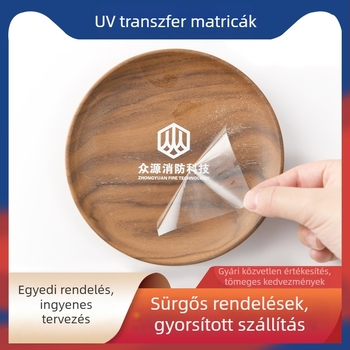 UV-transzfer kristálycímke – egyedi logó, tamponnyomtatás, lehúzható film felirattal, forró fólia nyomtatás, levehető címke, vízálló