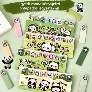 Rajzolt Panda jegyzetlapok – testreszabható többszöri használatú jelölőjegyzetek, aranyos üzenetindex címkék – kézzel írt címke, Star Page 001
