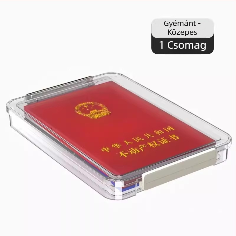 A4-es dokumentumok tároló doboza PET-ből, fedél és záró, 2 literes kapacitás, modern, minimalist design, logó nyomtatás elérhető, modell opciók: rövid vagy magas stílus