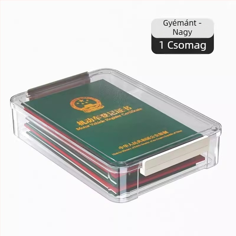 A4-es dokumentumok tároló doboza PET-ből, fedél és záró, 2 literes kapacitás, modern, minimalist design, logó nyomtatás elérhető, modell opciók: rövid vagy magas stílus