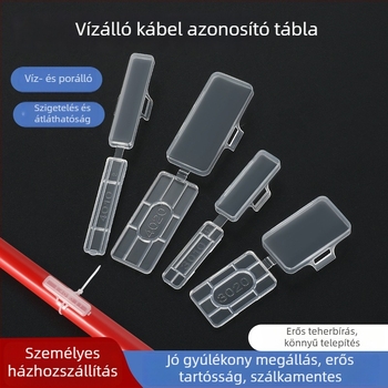 Vízálló kábelazonosító tábla átlátszó rögzítő címkével, kompatibilis a 3010/3020/4010/4020 modellekkel, PP anyagú, műszeres alkalmazáshoz.