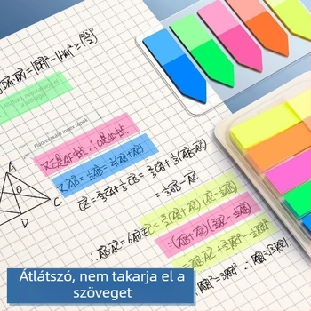 Igaz színű index címke matricák, fluoreszkáló színű ragasztó jegyzetek, írható markerok, átlátszó jelzőoldalak tanulók számára