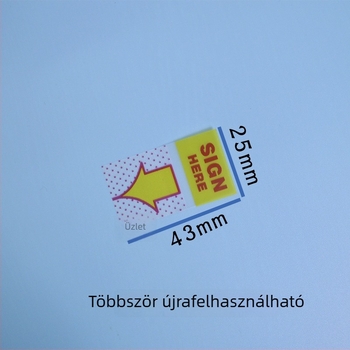 Post-it jegyzetek aláírási címkével és útmutató címkével a szerződéshez, modell 8940