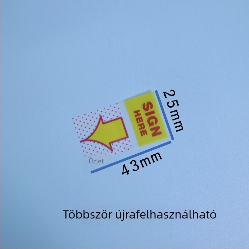 Post-it jegyzetek aláírási címkével és útmutató címkével a szerződéshez, modell 8940