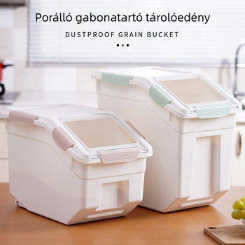 Konyhai rizstartó tartály tömítőgyűrűvel, nedvességálló, 10–15 kg kapacitás