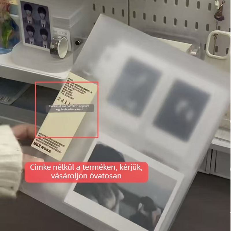 Muji-stílusú fotóalbum PP borítóval, levehető oldalakkal, nagy kapacitás