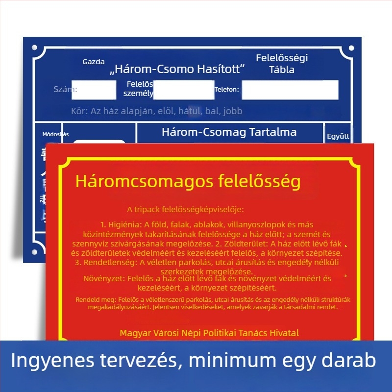 Rozsdamentes acél ajtó névtábla szitanyomással – biztonsági jel általános használatra