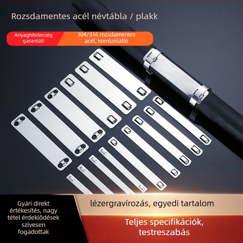 Készüléktábla rozsdamentes acélból lézeres gravírozással, Xiangda márka, erőművekhez (304/316 anyagminőség)
