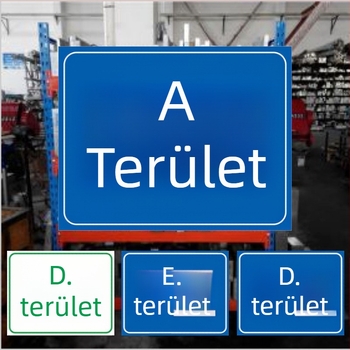 Egyedi raktári polc jelzőtáblák, osztályozó és műhelyterületi táblák; UV nyomtatás; Testreszabható anyag; Táblákhoz alkalmas