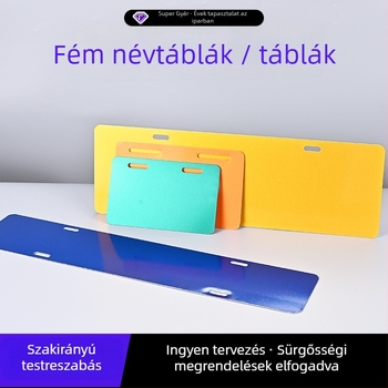 Egyedi alumíniumötvözetből készült fém névtáblák elektromos járművekhez, sütőben égetett nyomtatás, általános jelzőny használatra