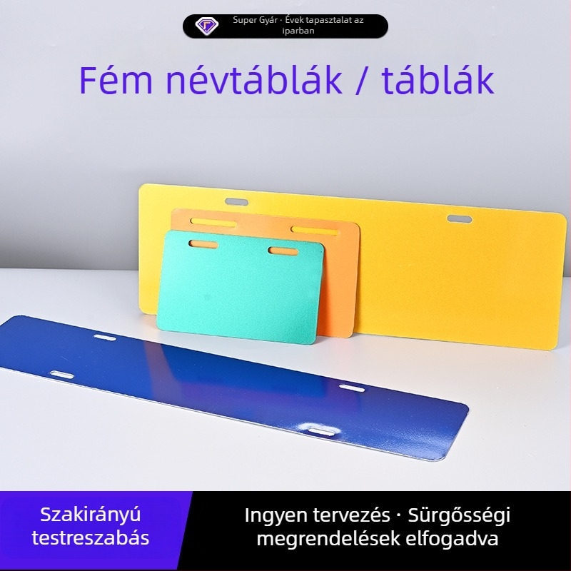 Egyedi alumíniumötvözetből készült fém névtáblák elektromos járművekhez, sütőben égetett nyomtatás, általános jelzőny használatra