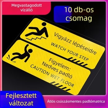 Padlófigyelmeztető matricák - kültéri, csúszásmentes, vízálló, hosszú szalagok - PVC, digitális nyomtatás, öntapadós a termék azonosításához