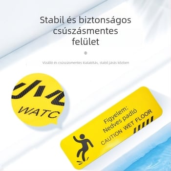 Padlófigyelmeztető matricák - kültéri, csúszásmentes, vízálló, hosszú szalagok - PVC, digitális nyomtatás, öntapadós a termék azonosításához