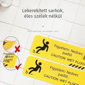 Padlófigyelmeztető matricák - kültéri, csúszásmentes, vízálló, hosszú szalagok - PVC, digitális nyomtatás, öntapadós a termék azonosításához
