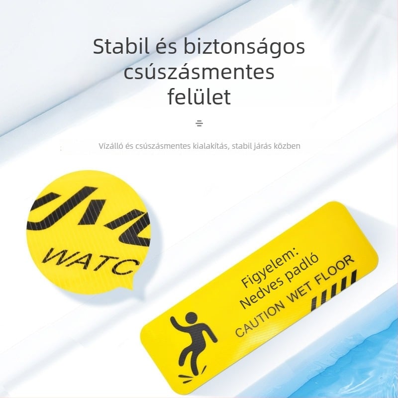 Padlófigyelmeztető matricák - kültéri, csúszásmentes, vízálló, hosszú szalagok - PVC, digitális nyomtatás, öntapadós a termék azonosításához