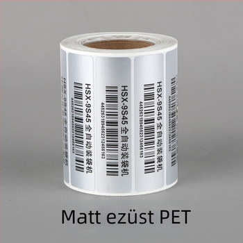 PET öntapadós kézírásos címkék, matt felület, négyszögletes alak, testreszabható, víz alapú ragasztó, fehér rács hátlap